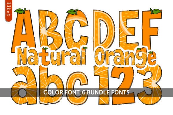 Natural Orange: A Playful Color Font for Handmade Designers